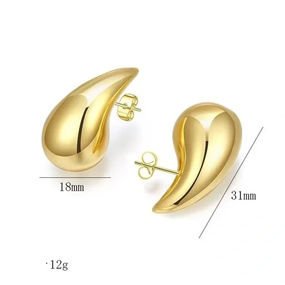 18k Gold Plated *Water Drop Stud* Earrings - Picture 8 of 11